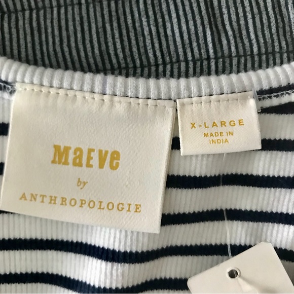 Anthropologie Maeve Blue Stripe Racerback Scoop Neck Tank Top Size XL NWT - Picture 8 of 16
